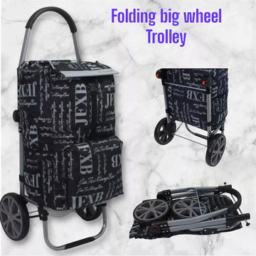 Ezzyroll Extra Large Lightweight Wheeled Shopping Trolley Black