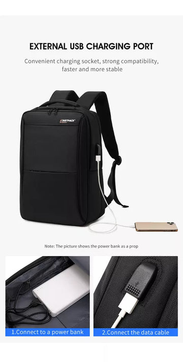 Slim Waterproof USB Laptop Backpack